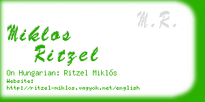 miklos ritzel business card